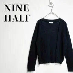NINE HALF　トッパーカーディガン　7分袖　レーヨン混　ブラック　サイズMのサムネイル