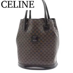 【極美品】CELINE 黒マカダム柄 ハンドバッグ バケツ型 レザー ブラック