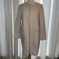 SLOBE IENA ウール　ノーカラー　ロングコート フロントジッパー