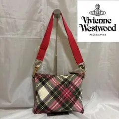 ⭐️Vivienne Westwood⭐️チェック柄ショルダーバッグ 赤PVCのサムネイル