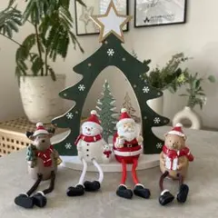 クリスマス オブジェ 木製ツリー サンタ 置物 飾り ナチュラルキッチン