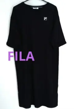 FILA 　半袖ロングワンピース ブラック