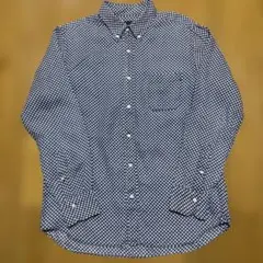 B:MING by BEAMS 花柄 長袖シャツ L ネイビー ボタンダウン