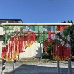 昭和レトロ 珠のれん 玉のれん 玉すだれ ビーズのれん りんご のれん ポップ