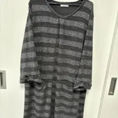 大きいサイズ4Lきらきらチュニックニットとラメの長袖チュニックワンピース
