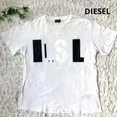 ディーゼル【S】白Ｔシャツ◎ロゴプリントDIESEL コットン100%
