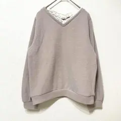 グラシア　トップス　セーター　長袖　レース　モカ　M