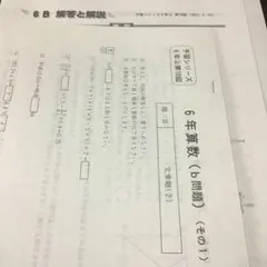 四谷大塚　カリキュラムテスト　小６上巻第１０回　Bコース