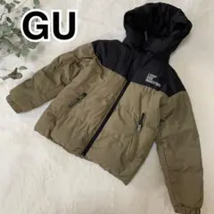 GU /ヒートパデットブルゾン/フード付きダウン/120