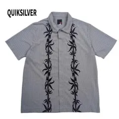 USA製 QUIKSILVER ポリシャツ 半袖 リーフ柄 プリント 総柄のサムネイル