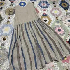 tumugu （ツムグ）　ストライプ　リネン　ワンピース