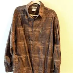 Columbia メンズ長袖シャツ Lサイズ　ブラウン
