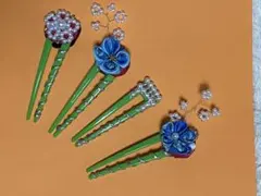 花モチーフかんざしセット