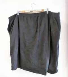 【大きいサイズ4X】スカパン キュロットスカート 黒 30/32W