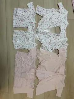 ベビー肌着セット 花柄・無地 50-60cm