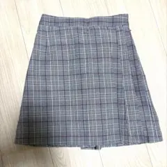 COLZA グレー系チェック プリーツスカート