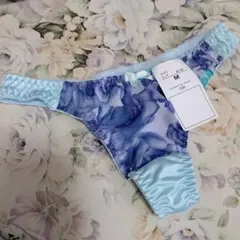 ブルー系花柄 Tバック Mサイズ新品