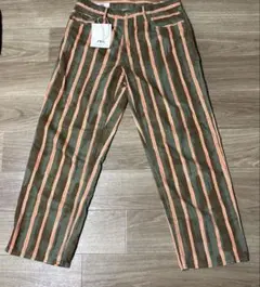 ZARA ジオメトリックプリント　ストライプデニムのサムネイル