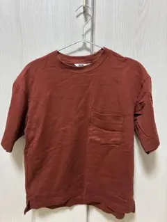 UNIQLO オーバーサイズクルーネックT ダークオレンジ S