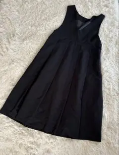 KBF BIGプリーツジャンパースカート　ジャンスカ　ブラック　ワンピース　黒