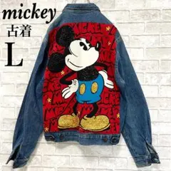 90s mickey 【古着 激レア】ミッキー スタッズ ド派手 Gジャン L