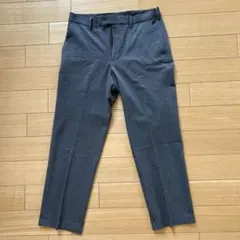 メンズUNIQLOグレー チェック柄 スラックスヒートテック