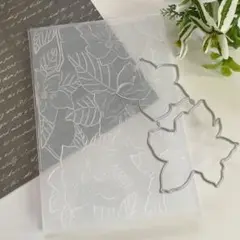 【2152】エンボスとダイのセット 3Dタイプ ポインセチア 1400円
