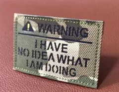 ミリタリー 迷彩柄 WARNING ワッペンベルクロ パッチ