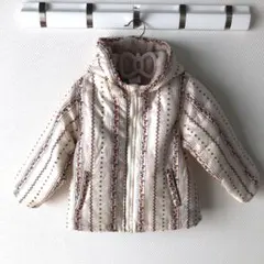 アウター　中綿　コート　ジャンバー　100 女の子　白　花柄　軽い