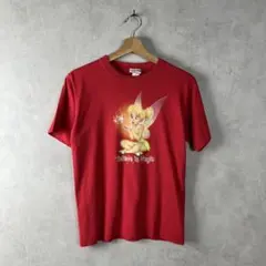 00s USA古着 ディズニー ティンカーベル Tシャツ 赤 vintageのサムネイル