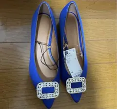 GU ビジューバックルパンプス ブルー Mサイズのサムネイル