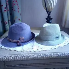 【美品】メンズ ハット 帽子 2点セット／サイズ約58cm〜60cm