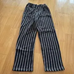 ストライプデザイン ロングパンツ　裏起毛
