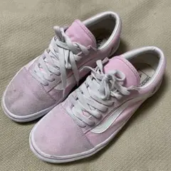 最終お値下げ　VANS ピンク スエード キャンバス スニーカー 25.0cm