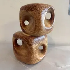 60s〜Bertoncello 花瓶 彫刻的 キューブ形状 ミッドセンチュリーのサムネイル