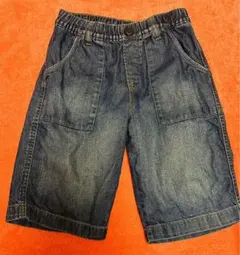 デニムハーフパンツ男女兼用 130cm送料無料 ハーフパンツ 24時間以内発送可