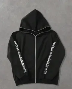 ブラック ジップパーカー Lサイズ ストリート フード付き メンズ ジップアップ