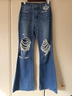 JEANASIS ダメージフレアデニム