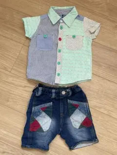 90cm 半袖シャツと短ジーンズ
