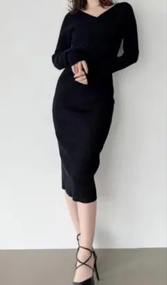 リゼクシーフロントクロスニットワンピース　M