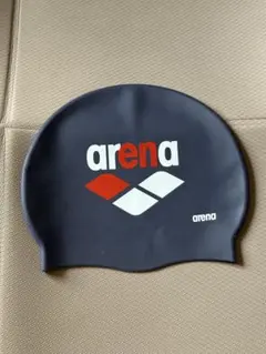 arena 水泳帽 紺 赤 白 ロゴ入り