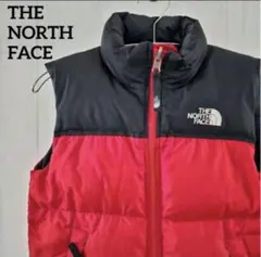ノースフェイス ヌプシ ダウンベスト キッズ S 赤 120-130