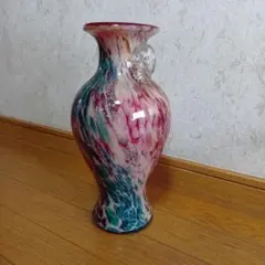 ガラス花瓶　金箔　 マーブル