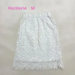 RecHerieレディース 膝丈スカート 白 タイトスカート 美品 M