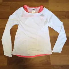 adidas 長袖トレーニングウェア レディース Mサイズ ホワイト/ピンク