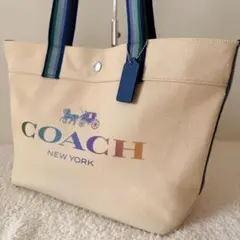 あ*ん様 COACH デニム 花柄 トートバッグ 91049 - メルカリ
