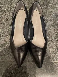 レザー ポインテッドトゥパンプス 約5cmヒール