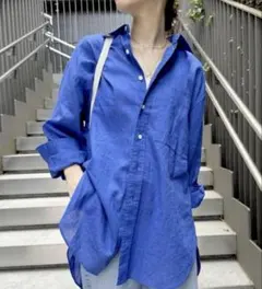 【新品】Spick & Span　コットンリネンルーズシャツのサムネイル
