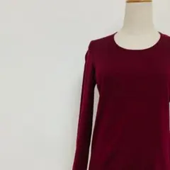 美品 DAKS ダックス カシミヤ混 ニット M ボルドー 上品 万能 オフィスのサムネイル