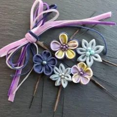 卒業式　つまみ細工の髪飾り　小学生に最適　びおら